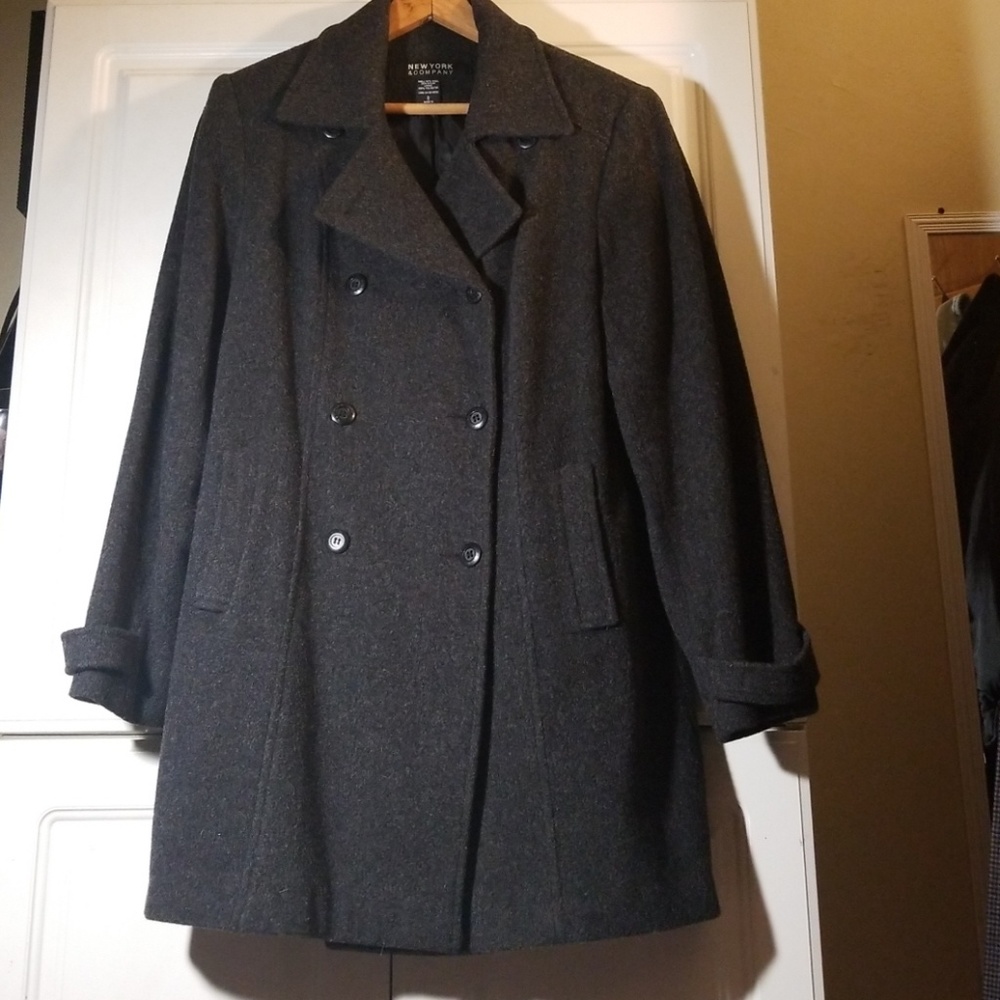 New York & company wool dark Grey coat/ jacket